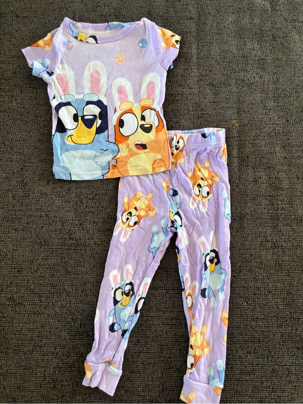 Purple Cartoon Character Kids Pajama Set